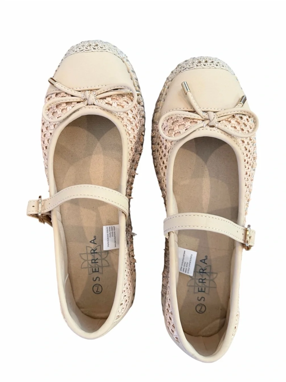 Serra Woven Mary Jane Espadrille Flats with Bow Accent NWT